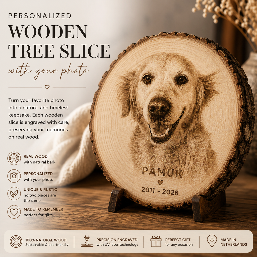 Personalized Wooden Tree Slice with Photo
